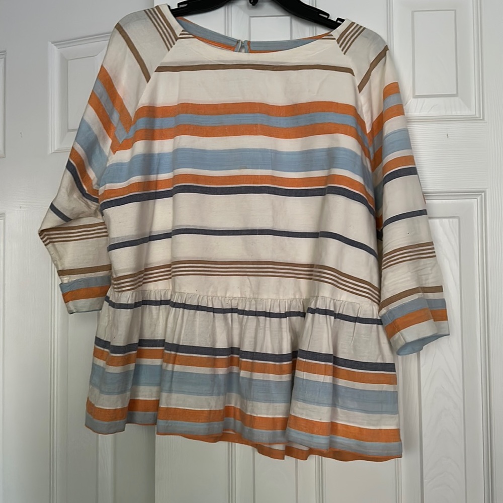 anthropologie Linen Striped Shirt